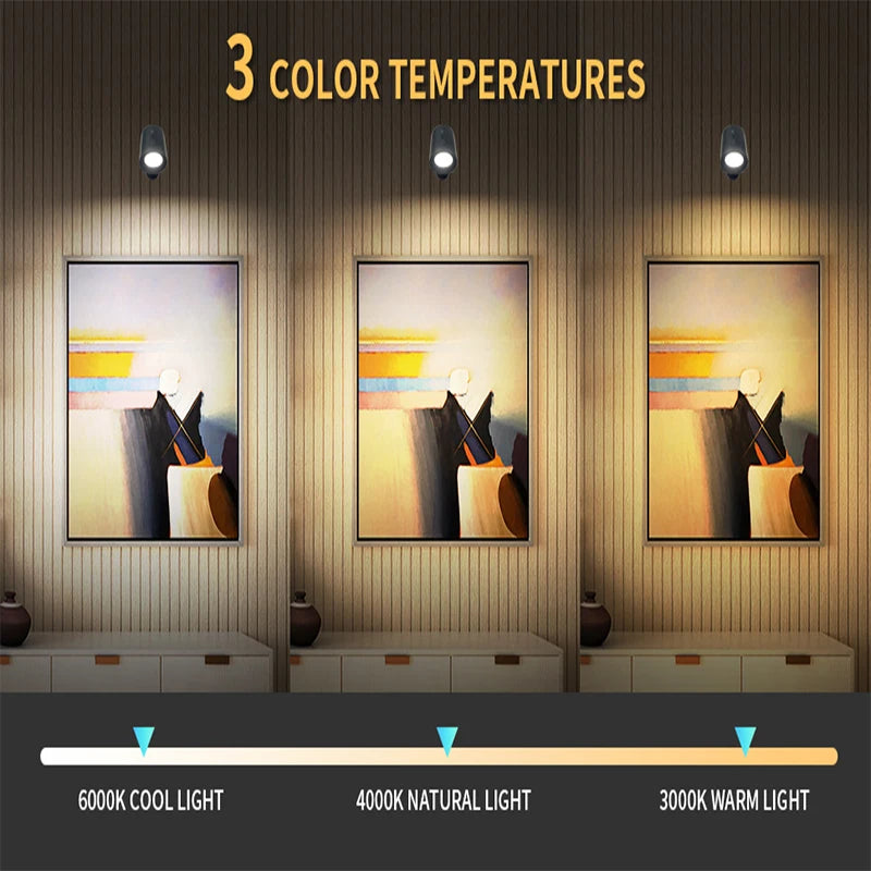 Applique murale LED rotative à 360° à double tête – Commande tactile et à distance